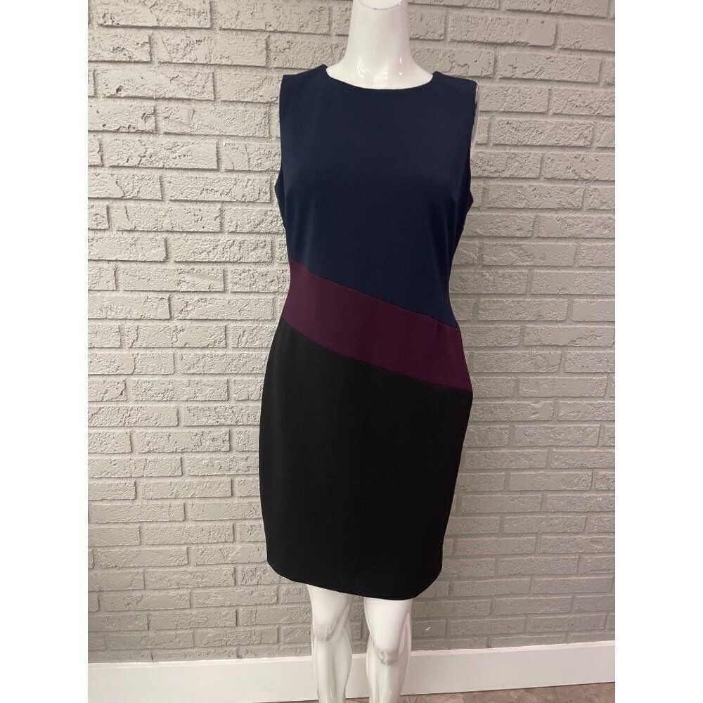 Tommy Hilfiger Women Sleeveless Color Block Sheath Dress Size 6